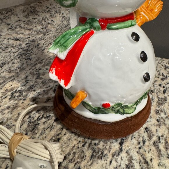 Vintage Brinns Christmas Figurine Frosty the Snowman 1970 light up lamp night oc - Picture 4 of 12